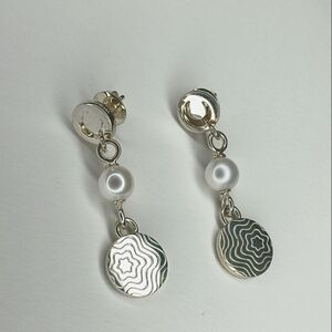 MONTBLANC STAR COLLECTION AG925 SILVER PEARL EARRINGS